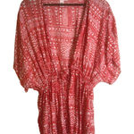 Victoria's Secret  Red Heart Print Sheer Swim Cover-Up One Size‎ Drawstring Waist Photo 0