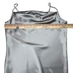 Bebe Silver Satin Cowl Neck Slip Dress Size L Made in USA Y2K 2000s Photo 3