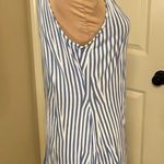 Cato blue and white abstract, striped long tank top size medium Photo 4