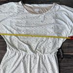 New York&Co stretch eyelet white dress dolman sleeve XL elastic waist round neck Photo 5