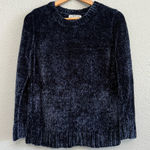 Orvis Navy Blue Chenille Crewneck Pullover Sweater Medium Photo 0