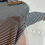 Ralph Lauren Lauren Women’s Striped Faux Leather Trim Blouse Navy White Size 2X Photo 5