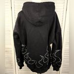 ROZ AVE Rhinestone Flames Hoodie Sweatshirt Black Photo 1