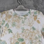Chico's  Sweater Medium Gold Metallic Floral Pullover Elegant‎ Shimmer Grannycore Photo 3