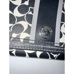 Coach VTG  Wallet Black White Chelsea Signature Stripe Leather Tri-Fold Wallet Y Photo 6