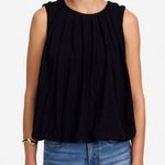 Madewell  Women's Sleeveless Crewneck Pleated Bubble Top Cotton Black Medium NEW Photo 0
