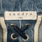 Sandro  Blue Denim jacket with lace-up details Size 34 Photo 8