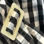 CHAPS  black and white buffalo plaid checked patterned short trench on size Large Photo 4