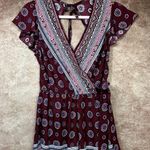 Band of Gypsies Paisley Romper - Burgundy - size S Photo 3