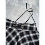 Women's Mini Black & White Plaid Skater Skirt M Size M Photo 1
