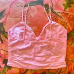 Louise et Cie light pink silk ruched rose trim v neck camisole Photo 6