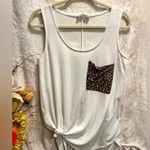 Zenana Premium Zenana White Animal Print Tank Top, size S Photo 0
