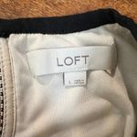 Loft  Top Womens Large Cream‎ Black Stripe Open Knit Boxy Lined Sleeveless L Photo 7