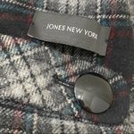 Jones New York Wool Blend Plaid Pea Coat L Photo 13
