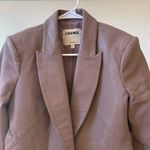L'Agence L’AGENCE Chamberlain Single Breasted Leather Blazer in Chantarelle Sz 4 Photo 6