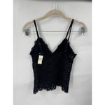 Aerie  Lace Crop Cami Top Women S Black Witchy Whimsigoth Preppy Vampire Goth Y2K Photo 1