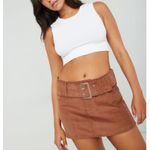 Garage •  low rise corduroy belted mini skirt brown xsmall Photo 1