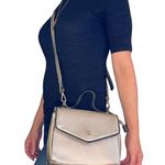 Christian LaCroix CXL Silver Faux Leather Bead Trim Top Handle Crossbody Handbag Photo 1