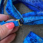 Jantzen Vintage 90s  blue metallic diamond print high cut bikini swimsuit set Photo 7
