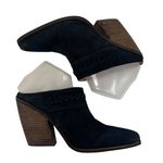 Sam Edelman  Size 10 Alison Western Mule in Black Suede Evereve Stacked Heel Photo 1