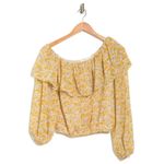 ASTR 💕 THE LABEL💕 Ruffle One Shoulder Top ~ Yellow Floral Print XS NWT Photo 3