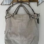 Coach Brooke Perforated Leather Hobo Gray Handbag Photo 0