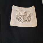 Gepetto Black and White Elephant and Giraffe Button Up Shirt Size Large Photo 2