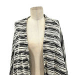 Michael Lauren Easton Slub Draped Cardigan Sweater Shrug Gray Black One Size Photo 2