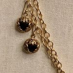 Onyx BARSE Bronze & Black Double Necklace Scroll Cage Pendant Earrings & Ring Photo 2