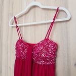 Y2K City Studio Womens Dress Size S Pink Sequin Babydoll Glam Party Bubble Hem Photo 3