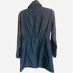 New York & Co. Navy Blue Denim Trench Coat Photo 5