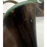 Frye Piper X Strap Wedge Shoes Womens Size 7M Green Leather Studded Sandals Heel Photo 8