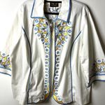 Bob Mackie  wearable art‎ embroidered zip up jacket women’s size XL Photo 6