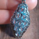 Sky Blue Topaz Stainless Steel Necklace Photo 9
