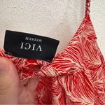 VICI Rafferty Palm Red One Tier Spaghetti Strap Dress Size Medium Photo 5