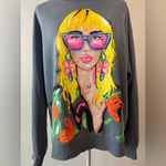 ZARA  Women’s Oversized Pop Art Graphic Icon Sweatshirt Gray/Multi Size L NWOT Photo 3