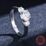 Sterling Silver SIZE 5 925 Classic CZ Engagement Wedding Ring Photo 2