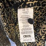 ASOS Cheetah Long Sleeve Peplum Blouse Flared Sleeves Lightweight Plus Size 14 Photo 5