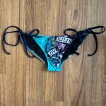 Ed Hardy Vintage Y2K Rare Blue Black Skull Love Kills Slowly String Bikini Set Photo 4