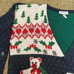 Cabin creek Ugly Christmas Cardigan Bear Snowboarding Fair Isle Holiday Novelty Sweater L Photo 4