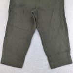 Madewell Gauze Wide Leg Crop Pants Olive Green Womens XL Elastic Waist Cotton Photo 3