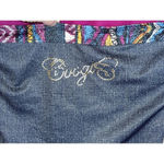 COOGI  Size 16 One Piece Swimsuit Halter Top Denim Style‎ Colorful Ruffles Beach Photo 1