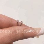 Pink Sparkle Flat Back Cartilage Earrings Silver Photo 2