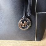 Michael Kors  Jet Set Bag Black White Tote Saffiano Leather Purse Shoulder Bag Photo 8