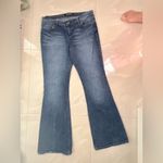 London Jean London Jeans 5 Pocket Denim Blue Jeans 3 Beads On Front Size 10 Wide Leg 70s Photo 1