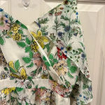 Nanette Lepore Women Floral Cold Shoulder Ruffle Midi Wrap Dress Sz 6 Whimsical Photo 4