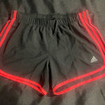 Adidas  Black and Red Athletic Shorts with Elastic Waistband Photo 0