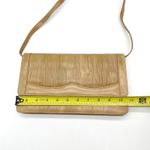 Vintage Eel Skin Womens Shoulder Bag Tan Purse Leather 80s Old Money Elegance Photo 10