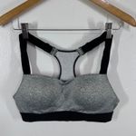 PINK Active Sports Bra Medium M Gray Black‎ Racerback Padded High Support Gym Photo 2