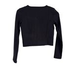 Le Ore Veneto Deep V Neck Long Sleeve Top in Black XSmall New Womens Crop Size XS Photo 6